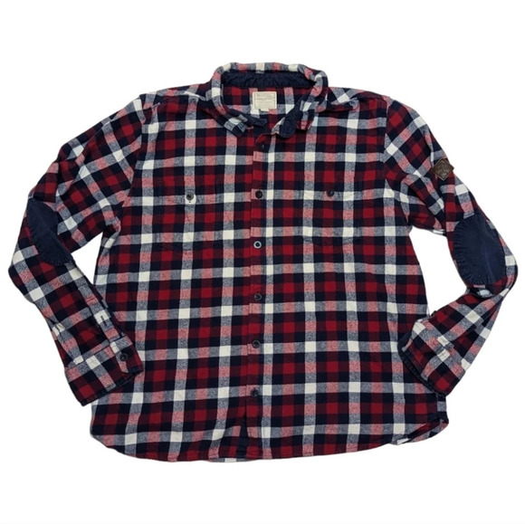Mountain Warehouse Lumberjack  Flannel Navy Red Plaid Button Down XXL - Picture 2 of 11